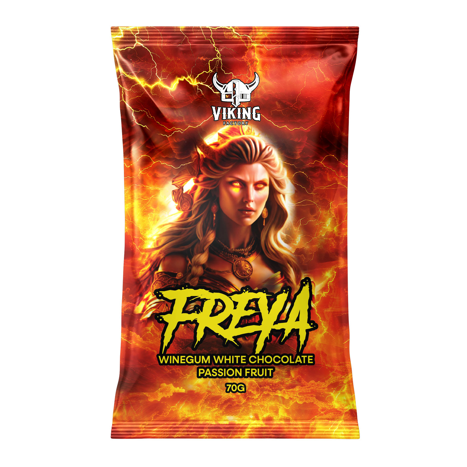 Viking Freya - Weingummi mit Passionsfrucht in weißer Schokolade 70g 