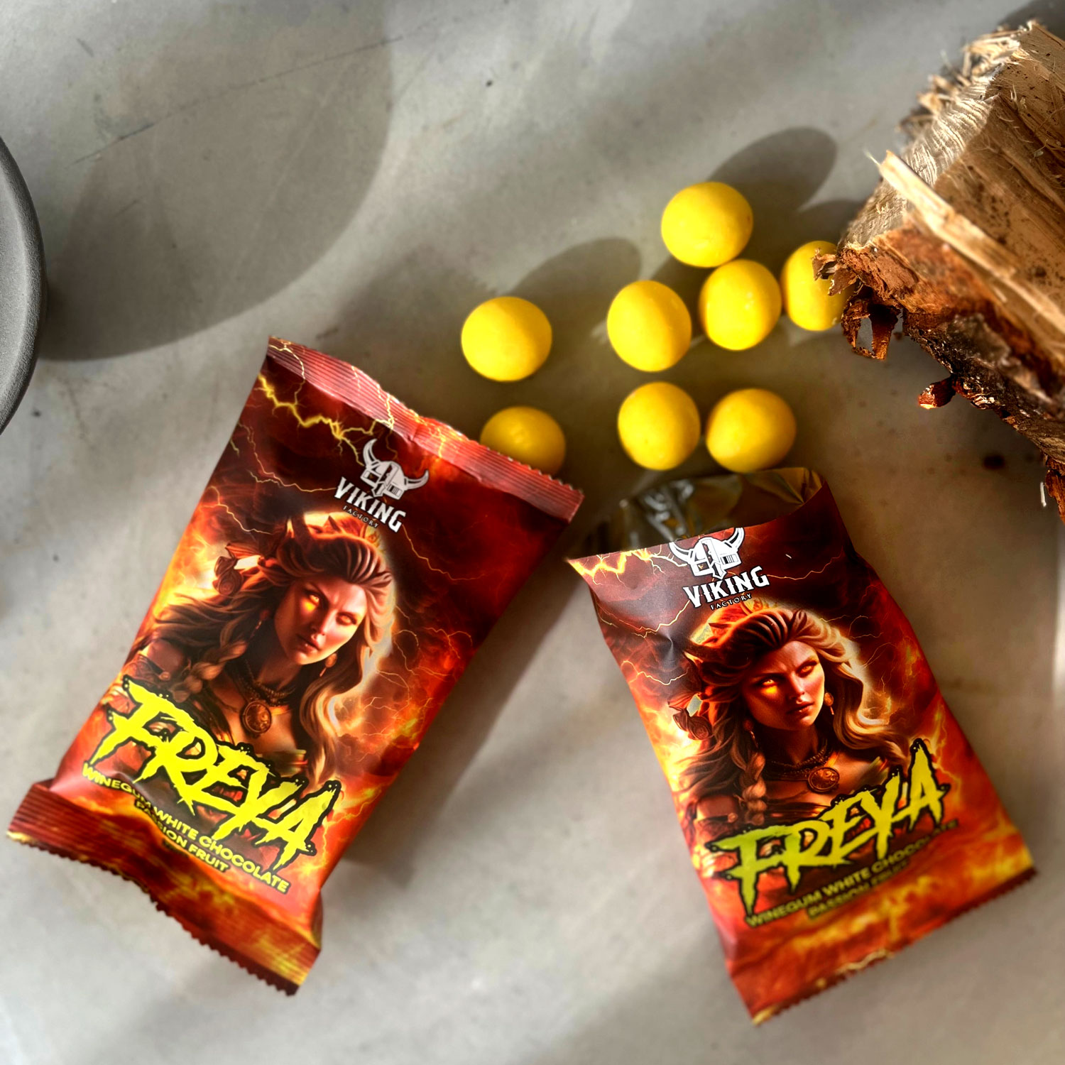 Viking Freya - Weingummi mit Passionsfrucht in weißer Schokolade 70g 