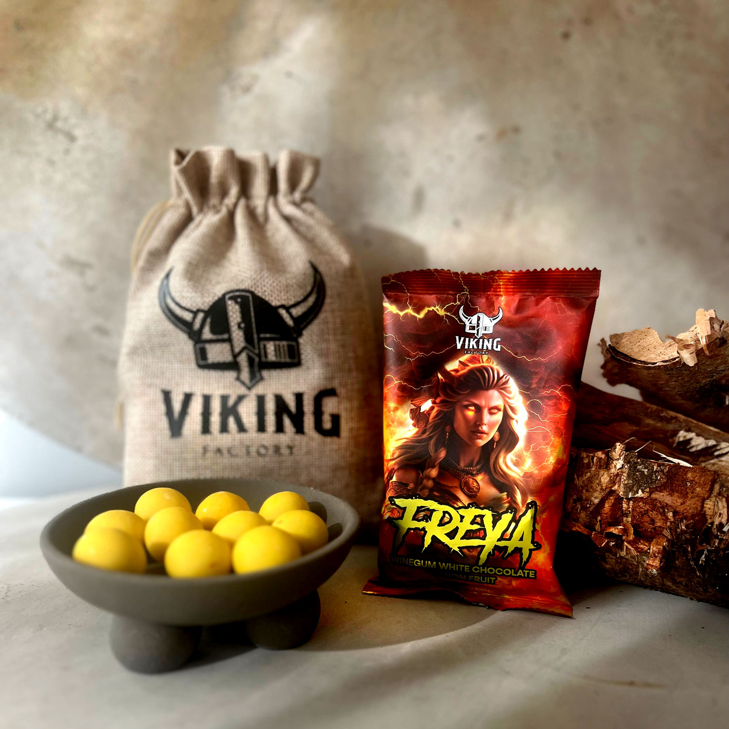 Viking Freya - Weingummi mit Passionsfrucht in weißer Schokolade 70g 